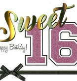 Verjaardagskaart Sweet 16 Glitters
