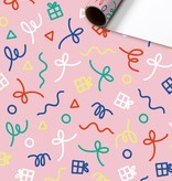 Rol Inpakpapier roze cadeautjes