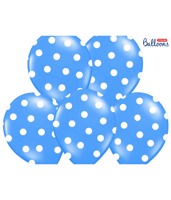 Ballonnen Pastel Blauw Met Witte Stippen