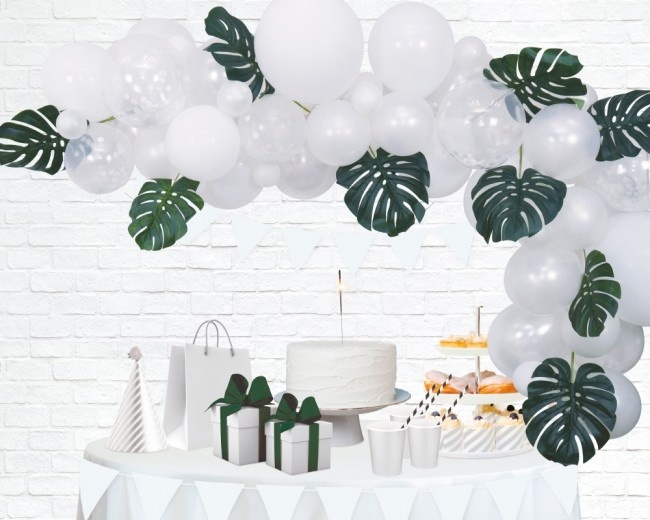 Luxe Ballon Decoratie Set Wit afbeelding