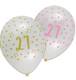 Ballonnen 21 Jaar Pink/Gold Chic (6st)