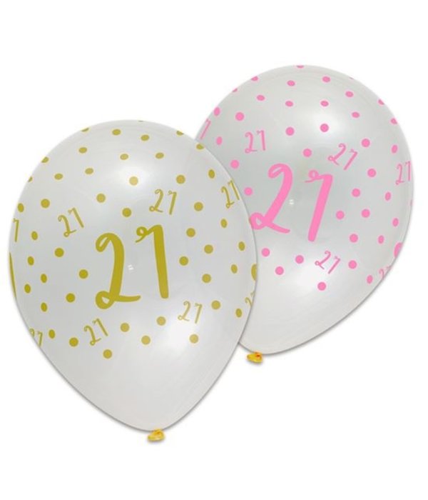 Ballonnen 21 Jaar Pink/Gold Chic (6st)