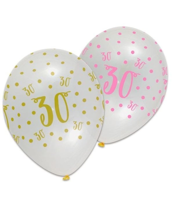 Ballonnen 30 Jaar Pink/Gold Chic (6st)