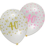 Ballonnen 40 Jaar Pink/Gold Chic (6st)