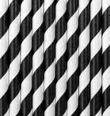 Papieren Rietjes Zwart/Wit Gestreept