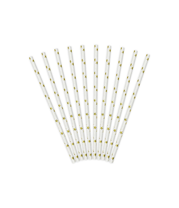 Papieren Rietjes Sterretjes Goud
