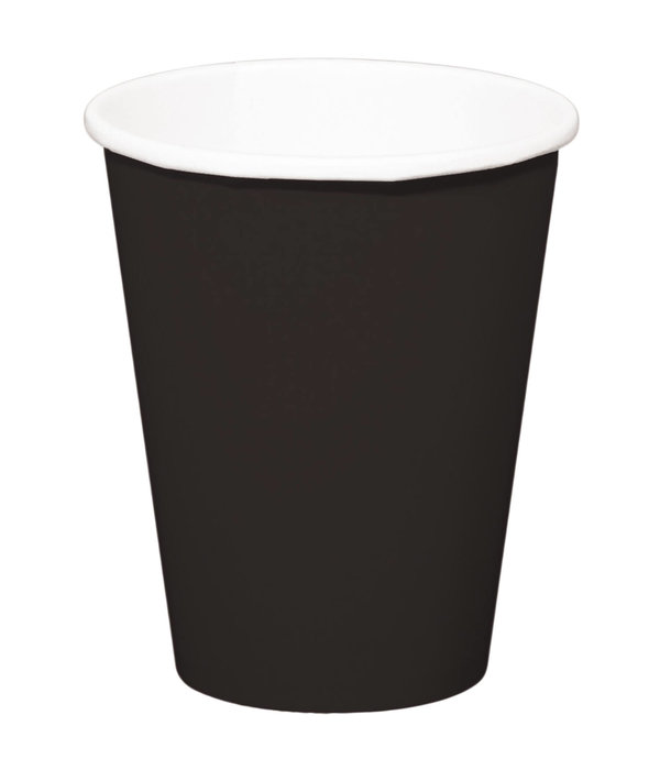 Bekers zwart 350ml - 8 stuks