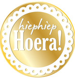Stickers Rond Goud 'Hiep hiep hoera'