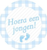 Stickers blauw ''Hoera een jongen''