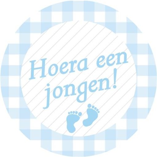 Stickers blauw ''Hoera een jongen''
