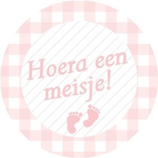 Stickers roze ''Hoera een meisje''