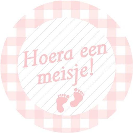 Stickers roze ''Hoera een meisje''