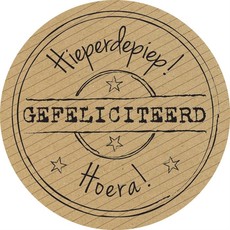 Stickers kraft ''Gefeliciteerd''