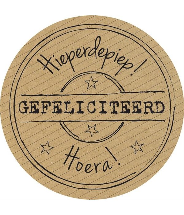 Stickers kraft ''Gefeliciteerd''