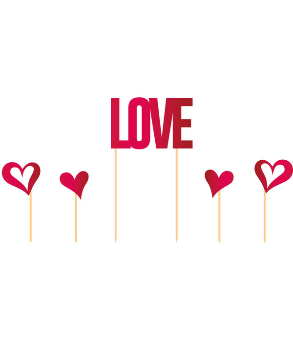 Taart Topper Love Hartjes