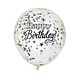 Confetti Ballonnen Happy Birthday Zilver/Goud (6st)