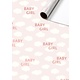 Rol inpakpapier Baby Girl wolkjes