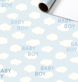 Rol inpakpapier Baby Boy wolkjes