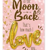 Kaart "Moon & Back" + Love ballon