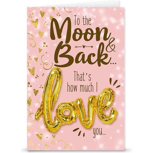 Kaart "Moon & Back" + Love ballon