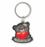 Luxe sleutelhanger Beertje 'Ik hou van jou'