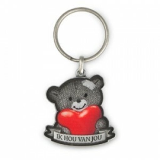Luxe sleutelhanger Beertje 'Ik hou van jou'
