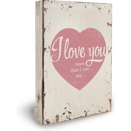 Houten Decoratiebord - I love you