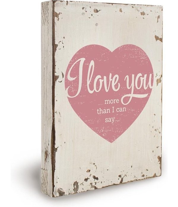 Houten Decoratiebord - I love you