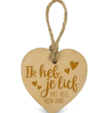 Houten Hartje - Ik heb je lief