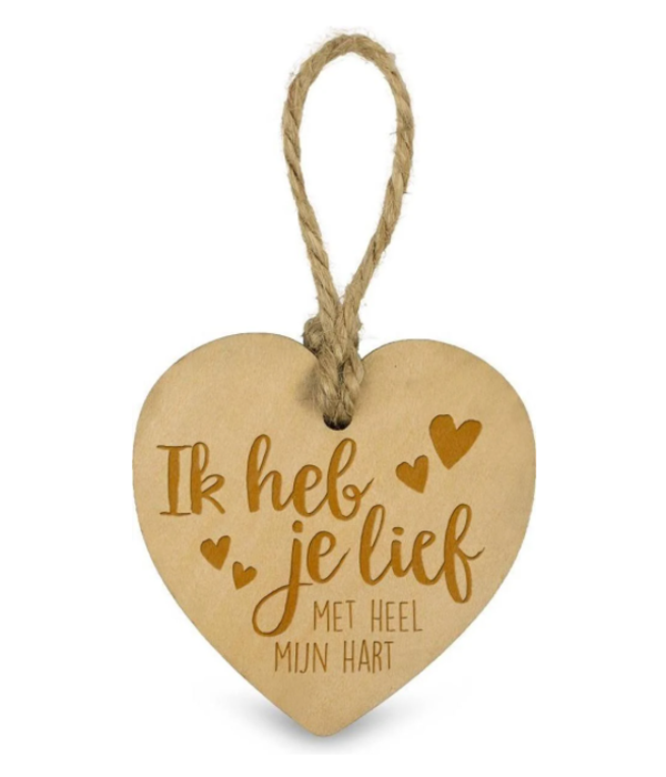 Houten Hartje - Ik heb je lief
