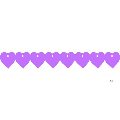 Paarse hartjes slinger (3m)