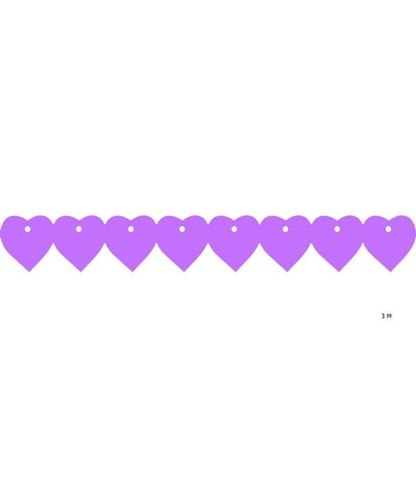 Paarse hartjes slinger (3m)