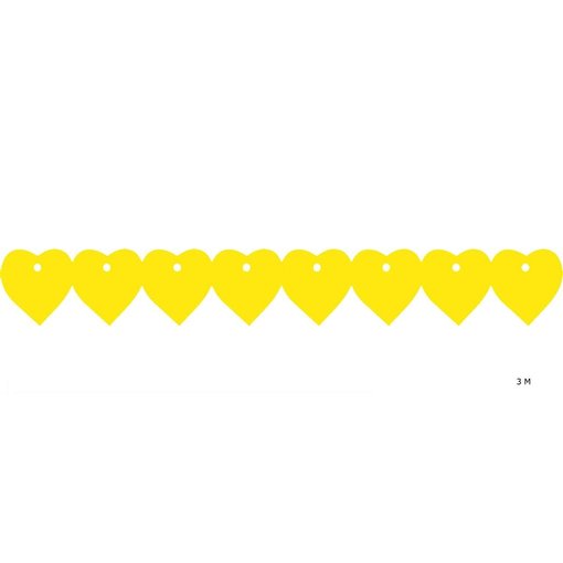 Gele hartjes slinger (3m)