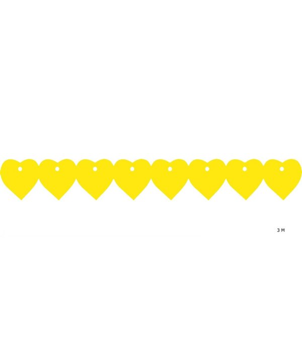 Gele hartjes slinger (3m)