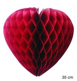 Honeycomb Hangdecoratie Bordeaux hart (30cm)