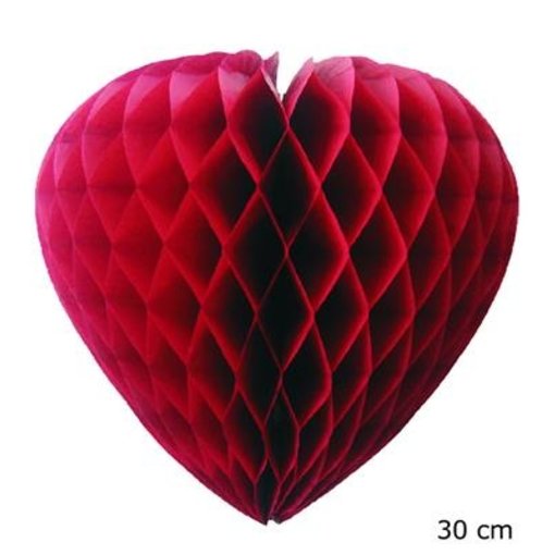 Honeycomb Hangdecoratie Bordeaux hart (30cm)
