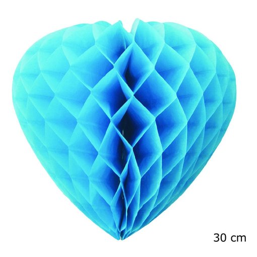 Blauw hart hangdecoratie (30cm)