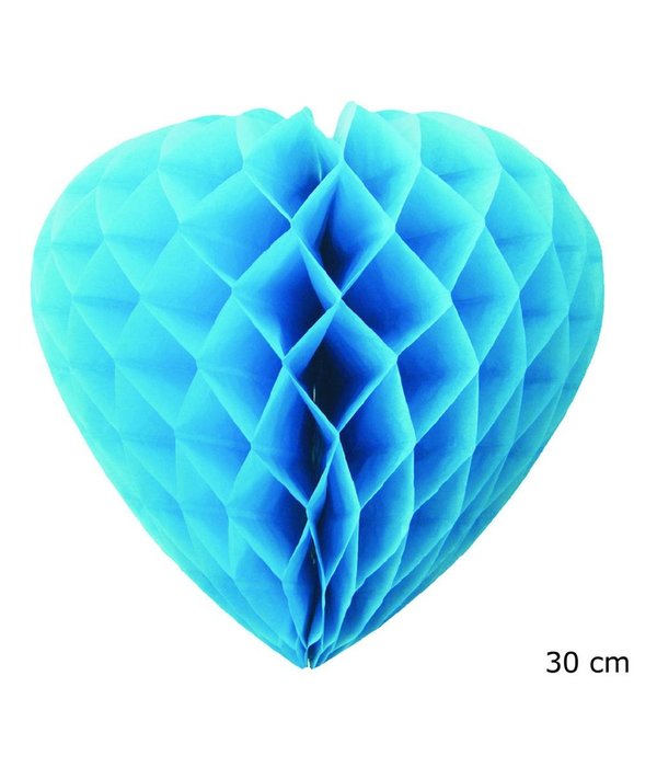 Blauw hart hangdecoratie (30cm)