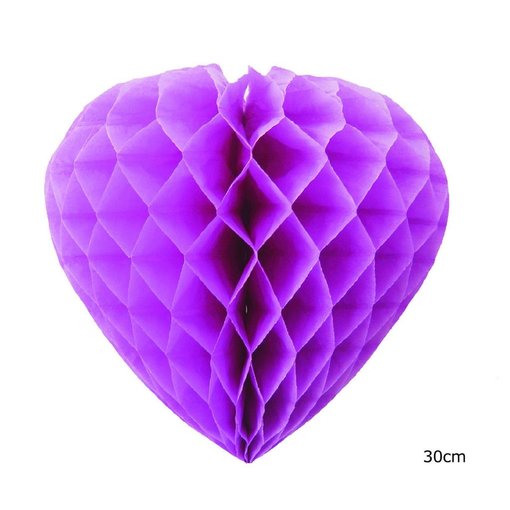 Hangdecoratie paars Hart (30cm)