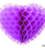 Paars hart hangdecoratie (45cm)