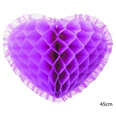Paars hart hangdecoratie (45cm)