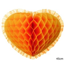 Honeycomb oranje hart (45cm)