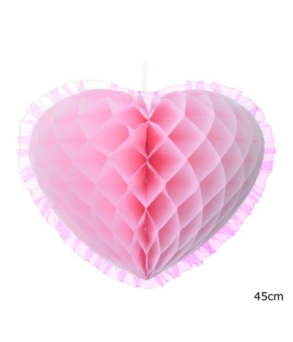 Roze hart Hangdecoratie (45cm)