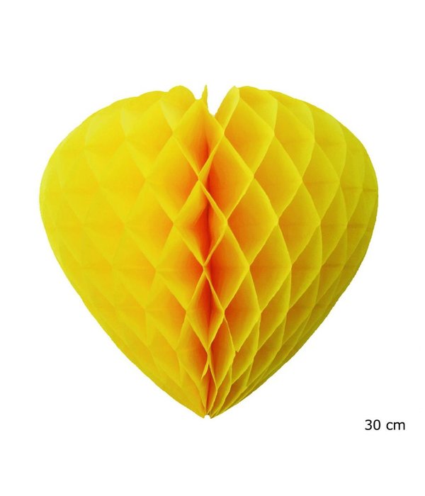 Geel Hart Hangdecoratie (30cm)