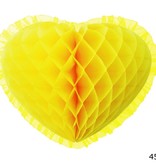 Gele Honeycomb Hart (45cm)