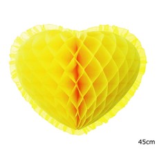 Gele Honeycomb Hart (45cm)