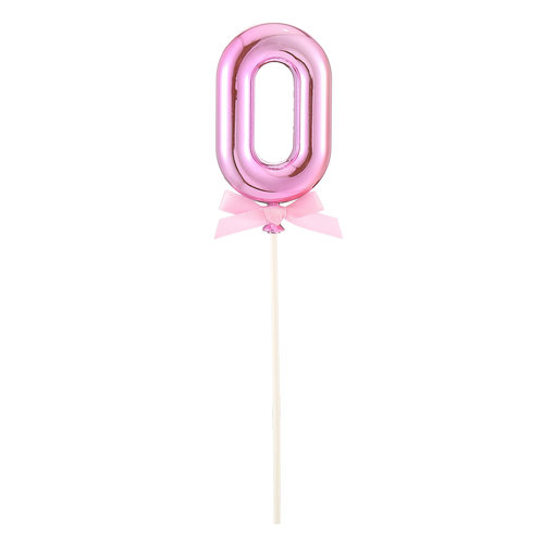 Taart Topper Cijfer 0 Roze