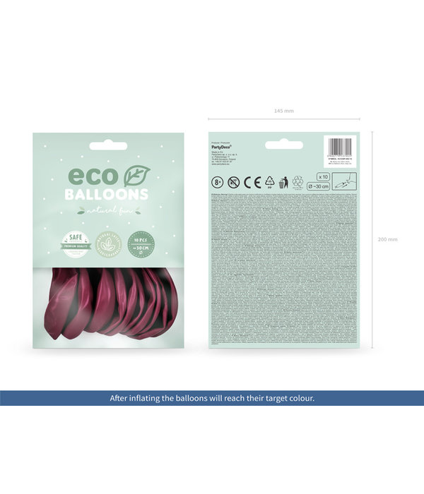 Pastel Ballonnen Dieprood Premium Organic (10st)