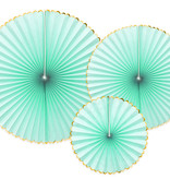 Decoratieve Rozetten Mint Met Gouden Rand (3st)
