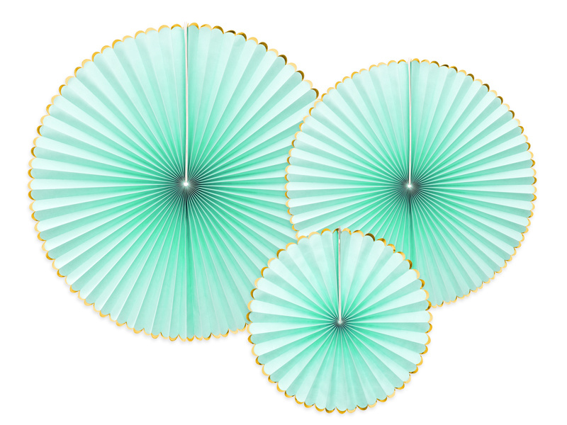 Decoratieve Rozetten Mint Met Gouden Rand (3st) afbeelding